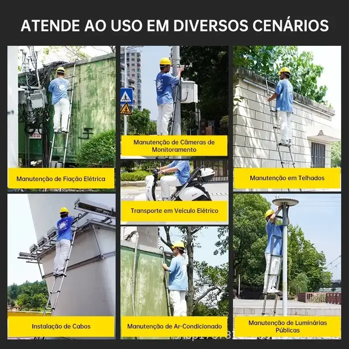Escada Telescópica Retrátil em Liga de Alumínio — 5m, 7m e 9m, suporta 150kg — imagem 7